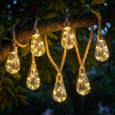 Solar Firefly Bulb String Lights